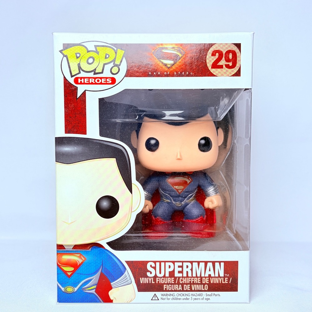 Funko Pop Heroes Superman 29 Man of Steel Vinyl Figure DC Universe Blue Red Suit